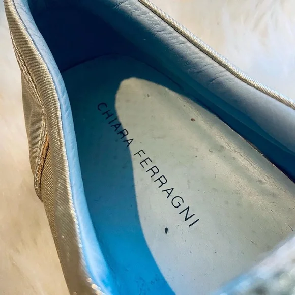 Chiara Ferrangni Golden Eye and Lips ? ? Slip-on Sneakers 